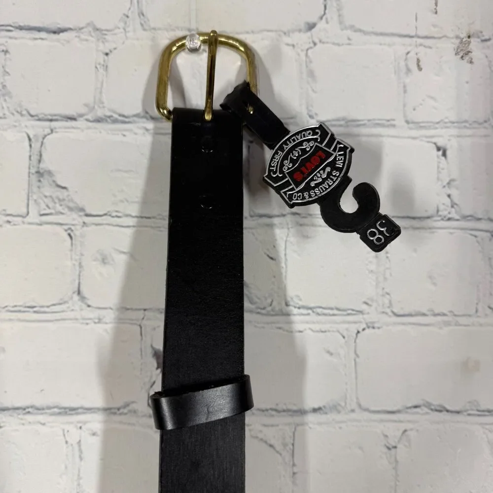 Levis Black Belt Men's Size 38 Sturdy Leather 1.5